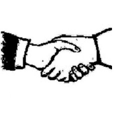 Logo der Mediation: Händedruck als Zeichen der Einigung